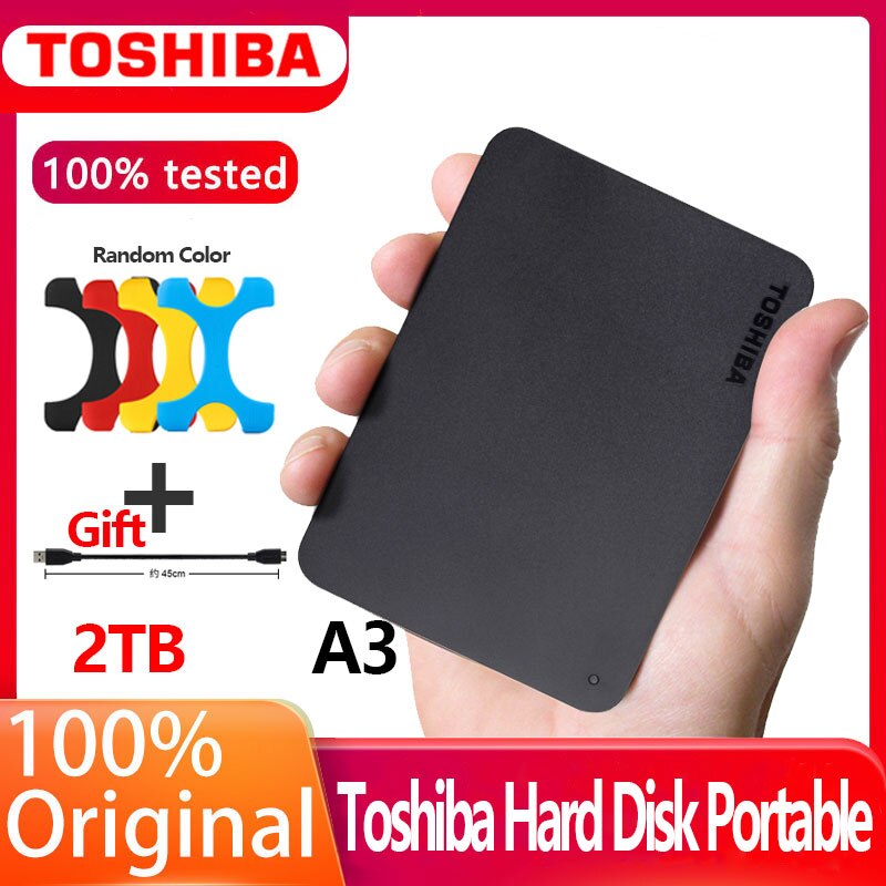 TOSHIBA 외장형 하드 드라이브 2.5 휴대용 하드 디스크 드라이브 HDD Externo 2 테라바이트 USB3.0 스토리지